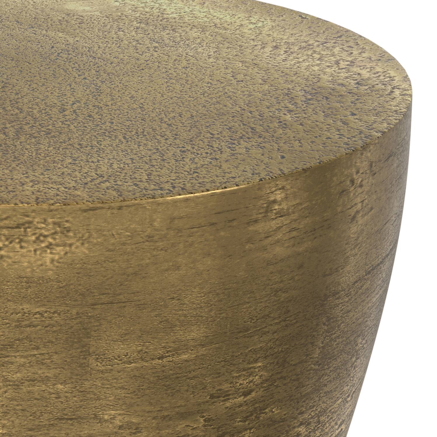 Alt View 5. Simpli Home - Cavan Contemporary 17 inch Wide Cast Aluminum Side Table in Antique Brass, Fully Assembled - Antique Brass.