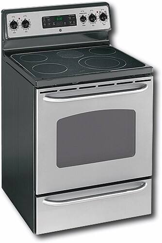 Angle Standard. GE - QuickClean 30" Self-Cleaning Freestanding Electric Range - Stainless-Steel.