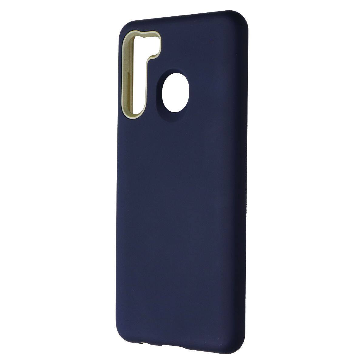 Front. Mybat - MyBat Fuse Hybrid Series Case for Samsung Galaxy A21 - Blue/Gold - Blue.