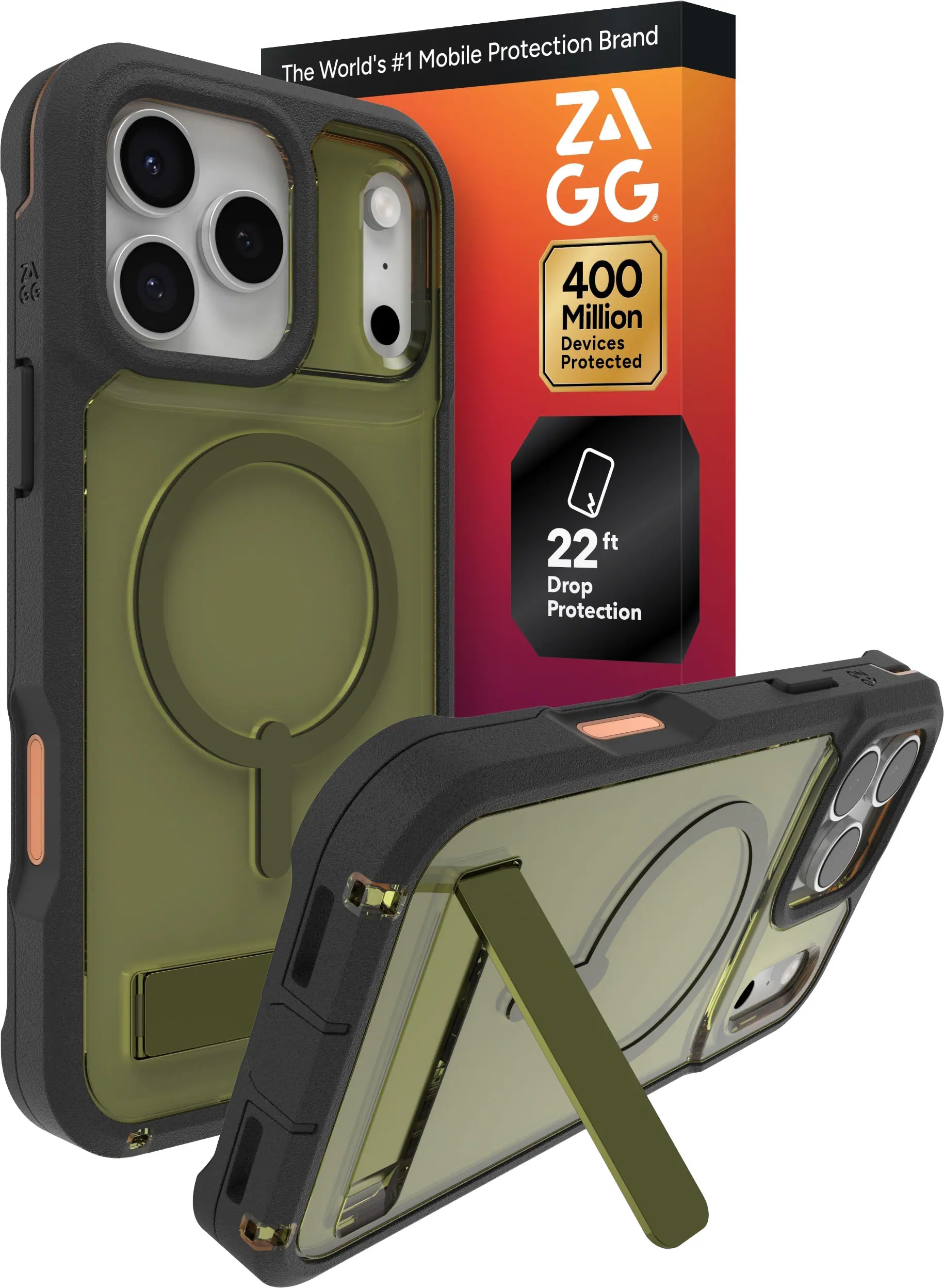 ZAGG - Rainier Snap with Kickstand for Apple iPhone 17 Pro Max - Sea Kelp
