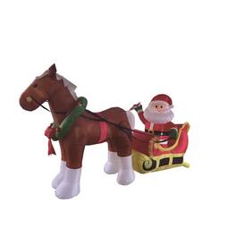 Celebrations - Santa with Horse Carriage 9 ft. Inflatable - Multicolored