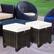 Alt View 1. Costway - 2PCS Patio Rattan Ottoman Cushioned Seat Foot Rest Coffee Table - Beige.
