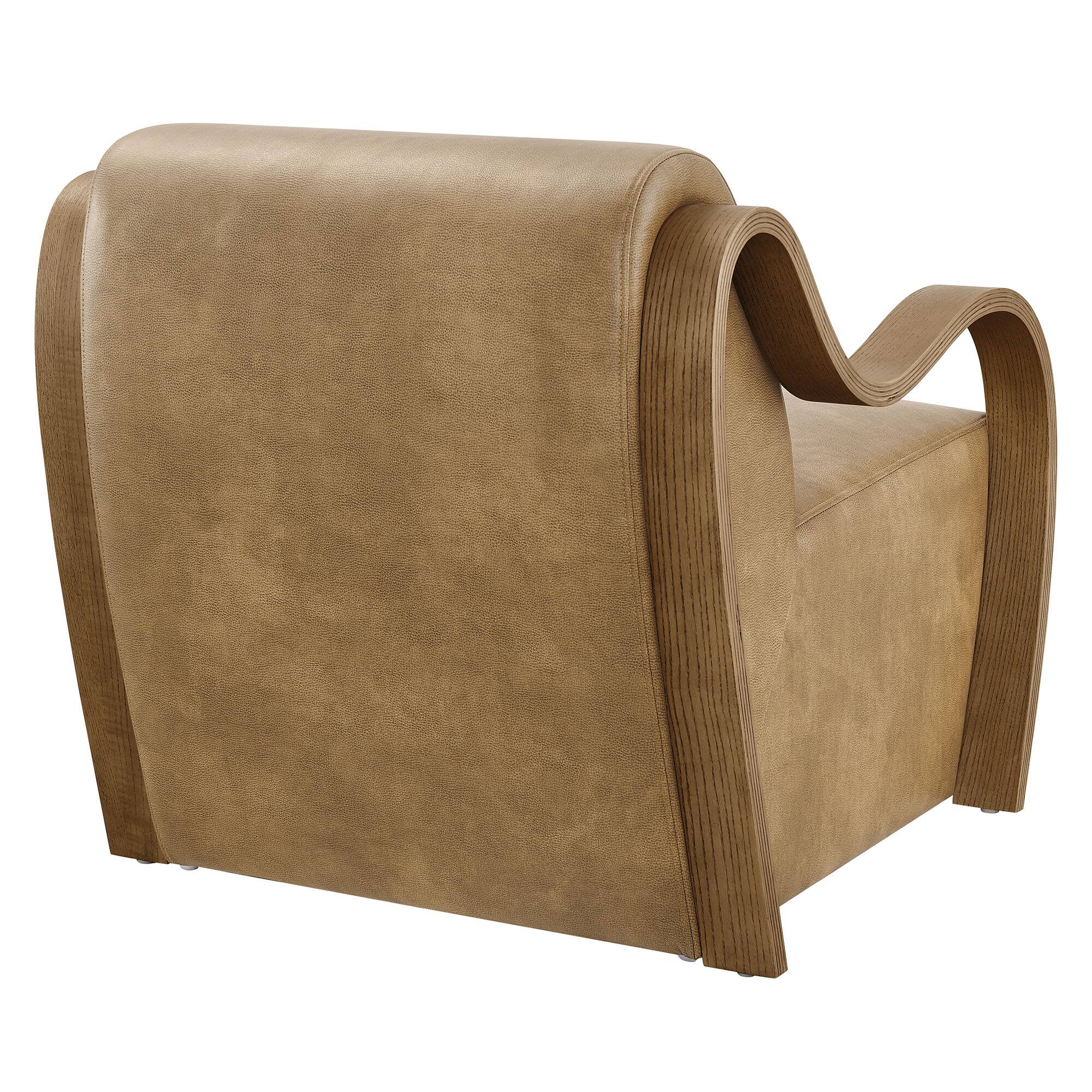 Alt View 3. Modway - Atrium Vegan Leather Accent Armchair by Modway - Toast.