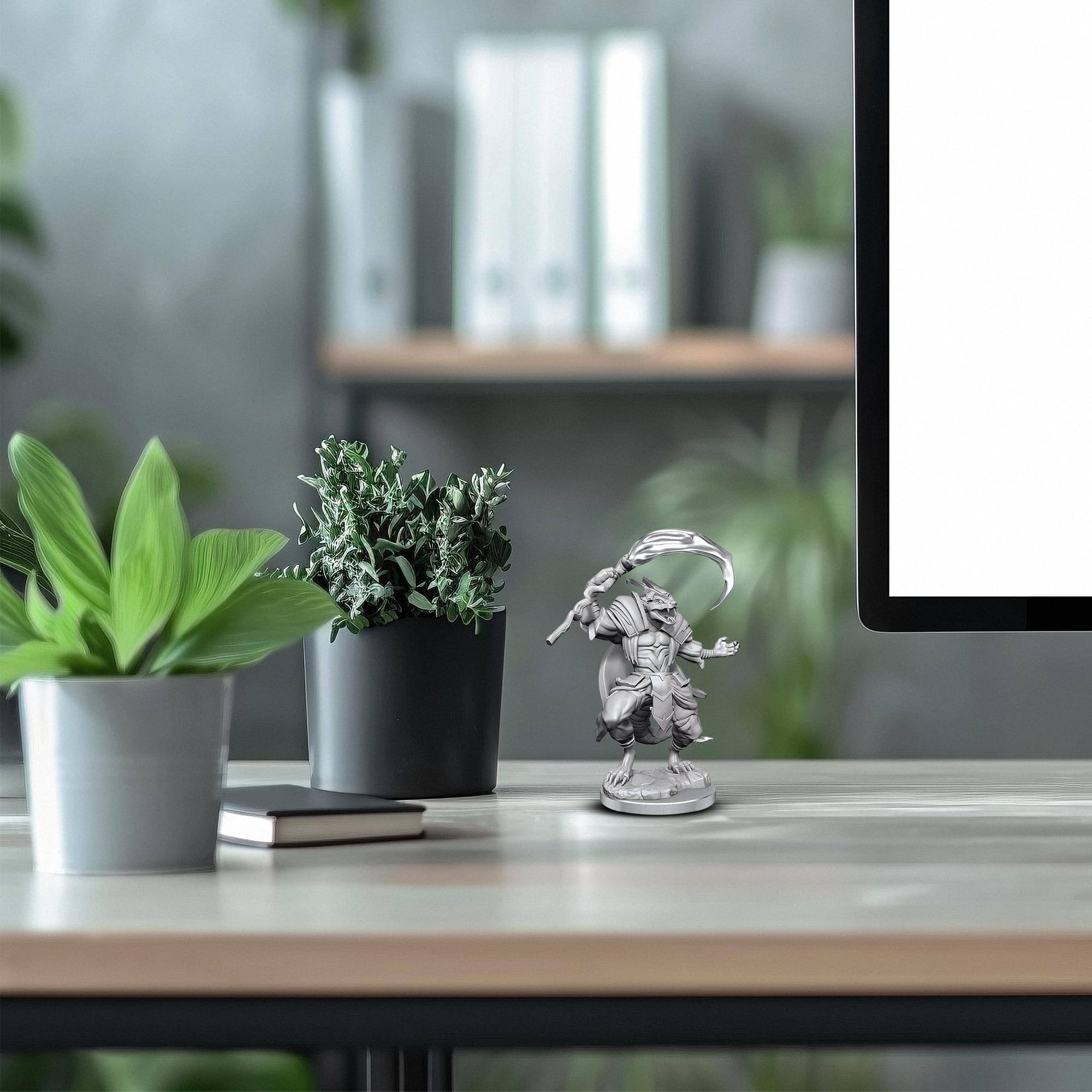 Alt View 10. NECA - Pathfinder Deep Cuts Unpainted Miniatures | Serpentfolk - Grey.