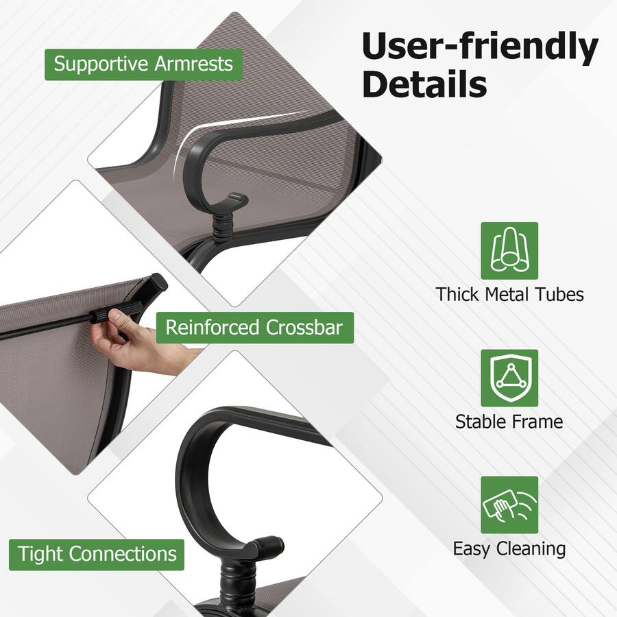 Gymax Patio Dining Chairs Set of 4 C Spring Motion Patio Chairs w ...