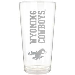 Great American Products - Wyoming Cowboys Etched 16oz. Vertical Rally Cry Pint Glass - Multicolor