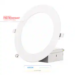 Infibrite - 6 In. Ultra-Thin Recessed LED Downlight 12W 1050LM Daylight Fire Rated, Wet Rated, Triac Dimmable 6-Pack - White