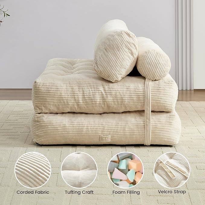 Corded Fabric  
Tufting Craft  
Foam Filling  
Velcro Strap