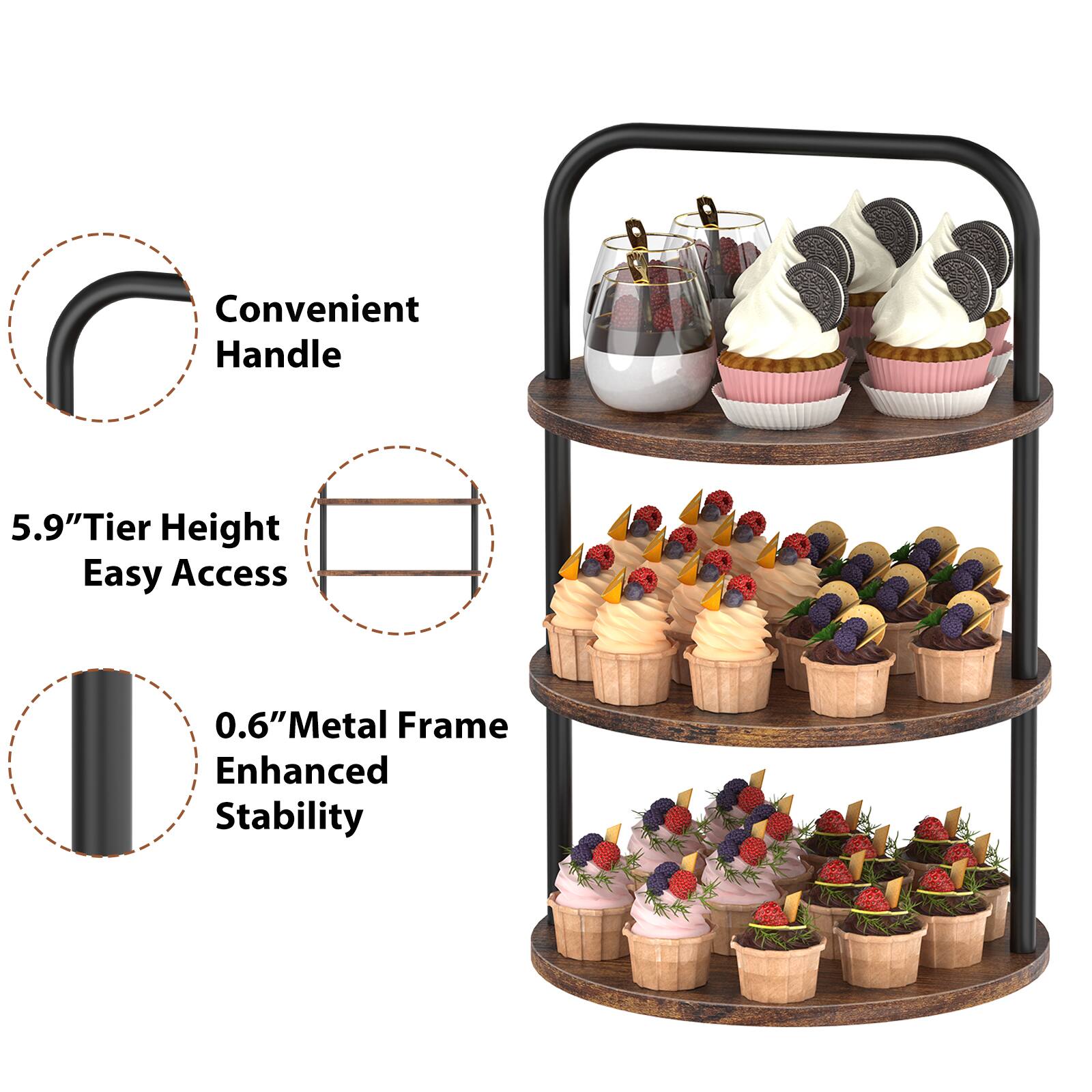 Convenient Handle  
5.9" Tier Height Easy Access  
0.6" Metal Frame Enhanced Stability