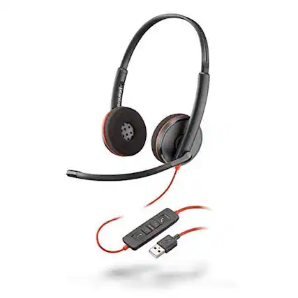 Front. Poly - Blackwire C3220 Wired On-Ear Headset.