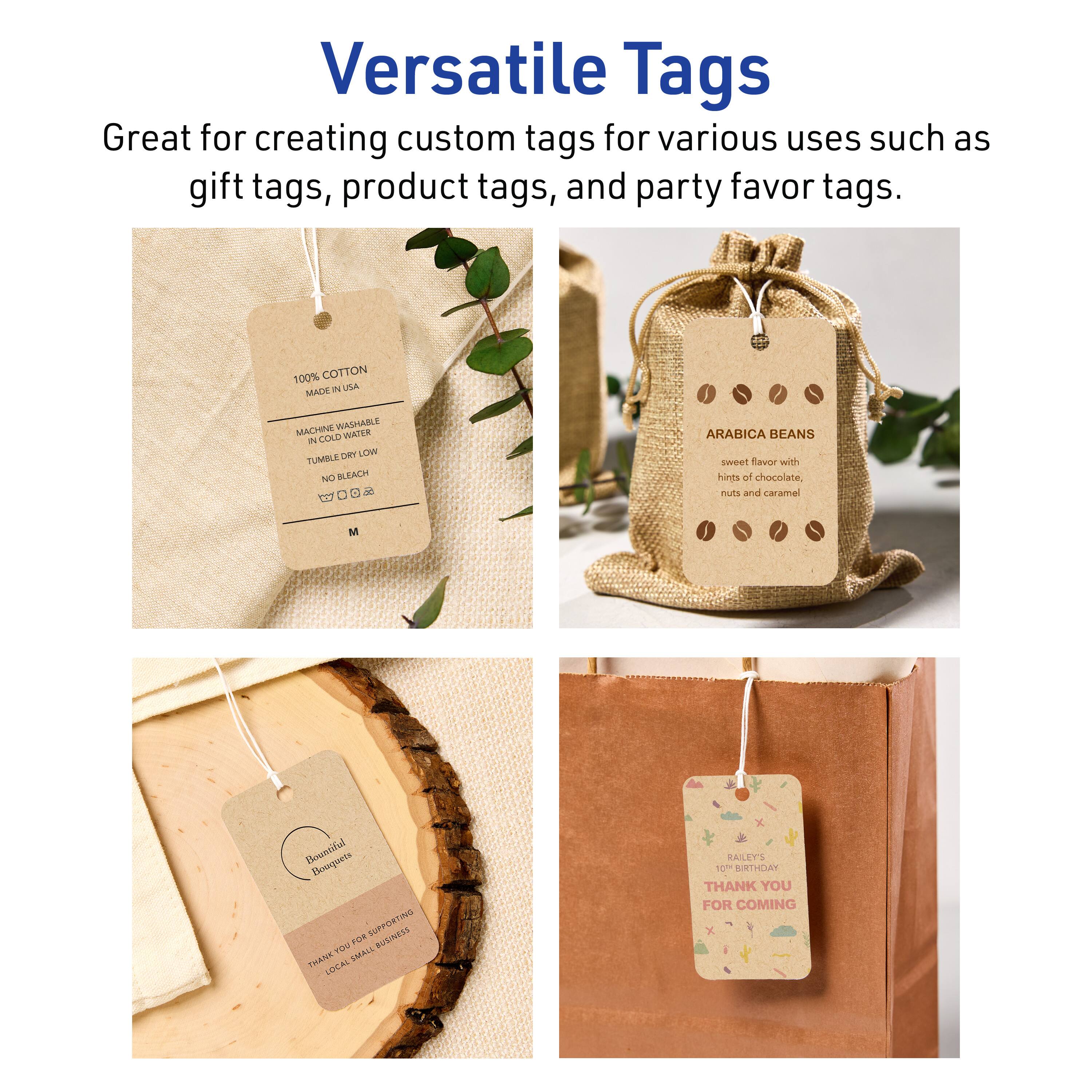 Versatile Tags  
Great for creating custom tags for various uses such as gift tags, product tags, and party favor tags.  

100% COTTON  
MADE IN USA  
MACHINE WASHABLE IN COLD WATER  
TUMBLE DRY LOW  
NO BLEACH  

ARABICA BEANS  
sweet flavor with hints of chocolate, nuts and caramel  

Bountiful Baskets  
SUPPORTING LOCAL SMALL BUSINESS  

RAILBERRY'S  
THANK YOU FOR COMING