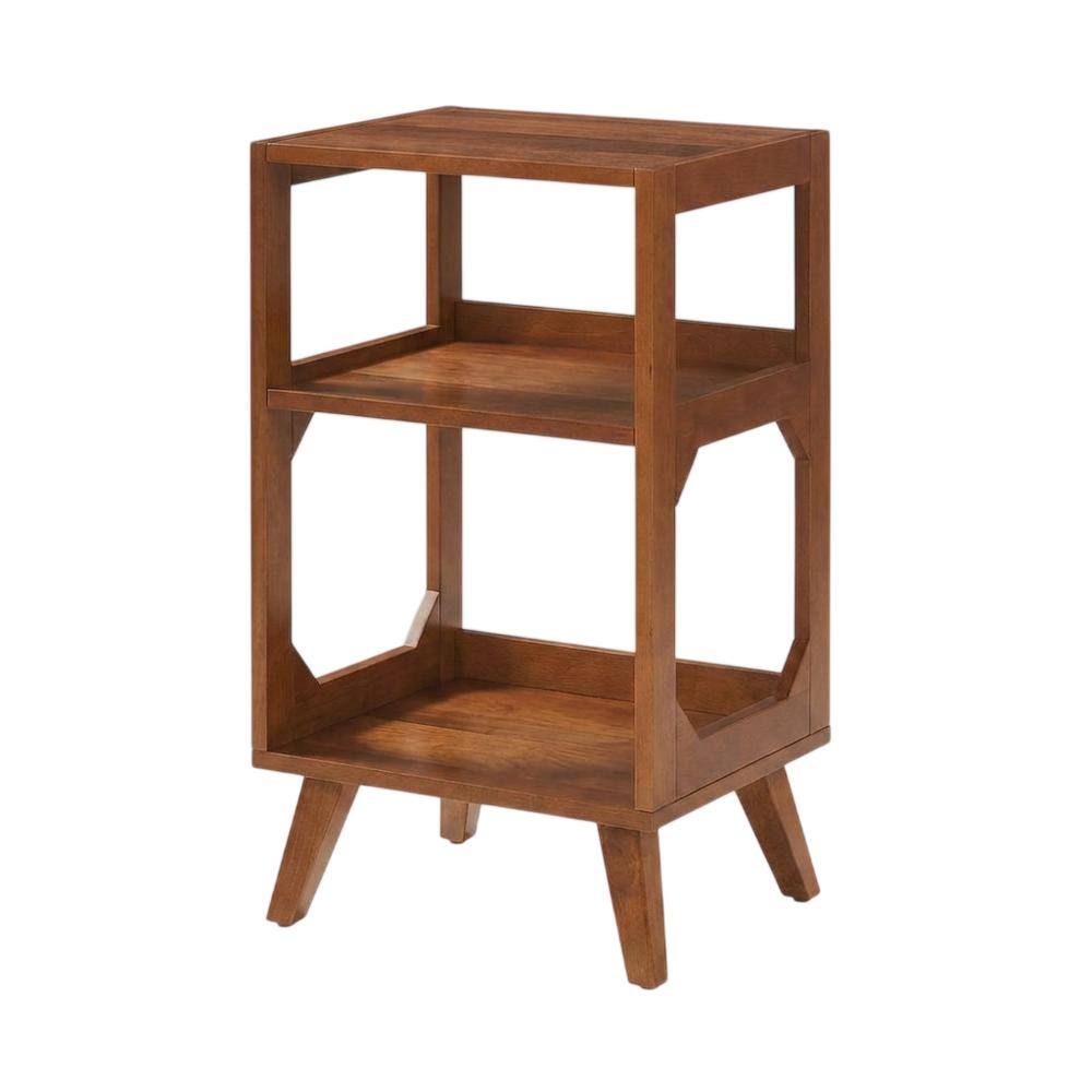 Front. Crosley Furniture - Asheville Small Record Player Stand With Vinyl Storage - Walnut.