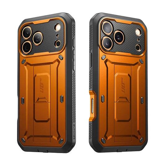 Left. SUPCASE - Unicorn Beetle Pro Rugged Case for iPhone 17 Pro – Full-Body Protection with Screen Protector - Coral.