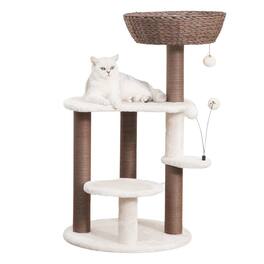 PetPals - Group Quartz Handwoven Eco-Friendly Cat Tree, Paper Rope Scratching Posts, 36" - White