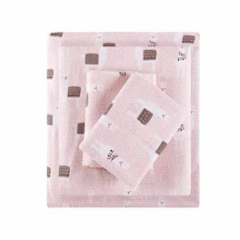 Gracie Mills - Atticus Cotton Flannel Printed Sheet Set - Pink Llamas