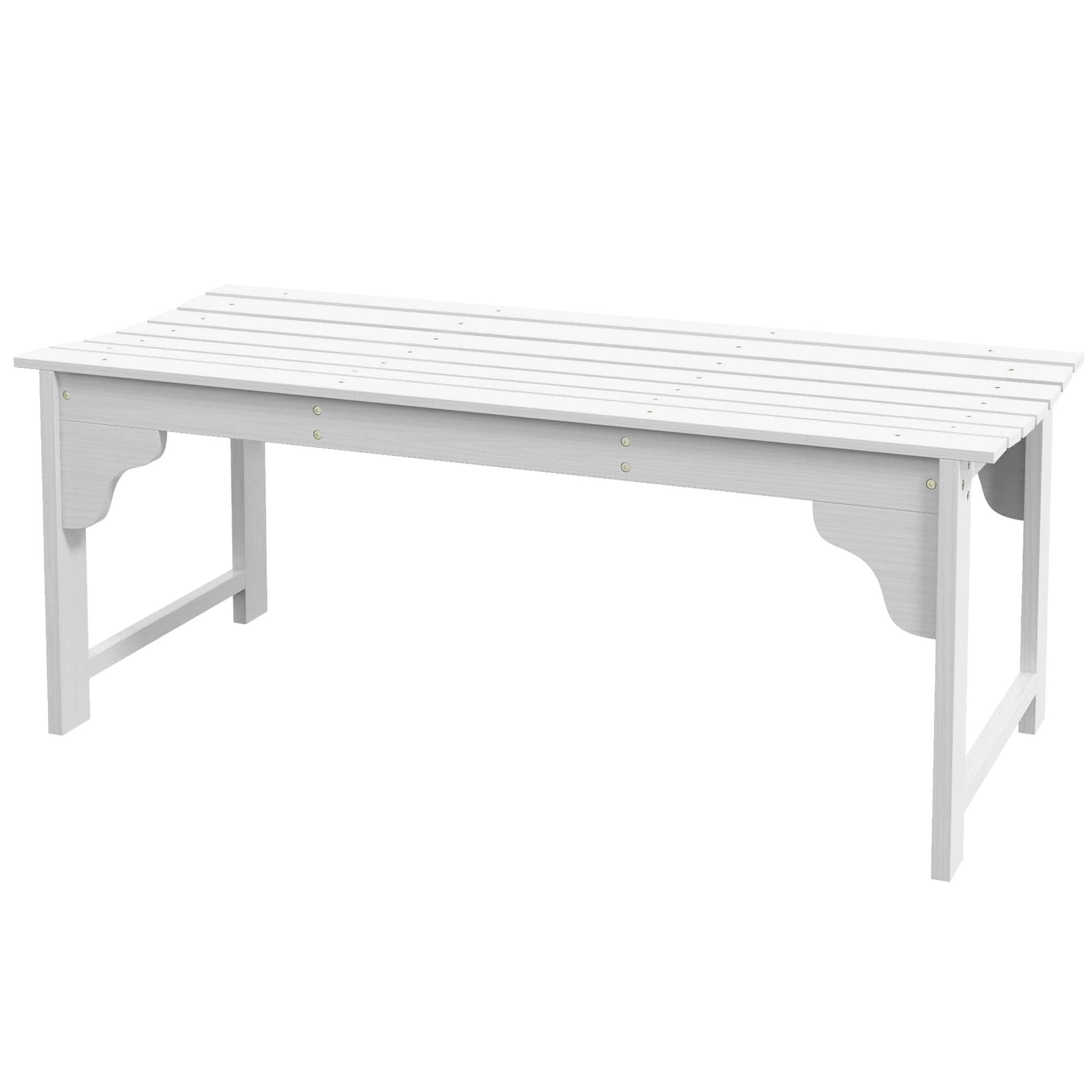 Resenkos - Wooden Bench, Curved Seat, Porch Bench, Outdoor Garden Furniture, Durable Outdoor Bench - White