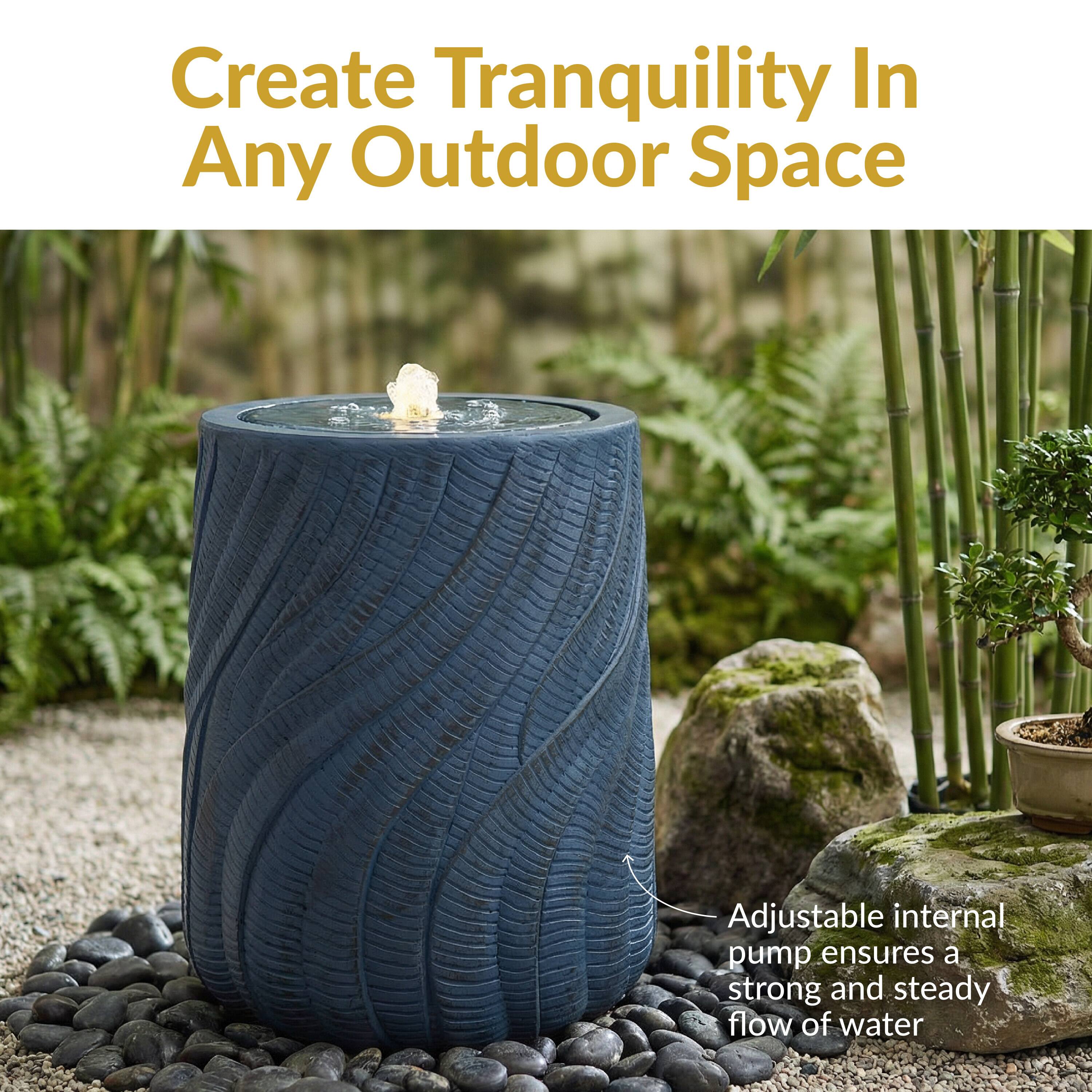Create Tranquility In Any Outdoor Space

Adjustable internal pump ensures a strong and steady flow of water