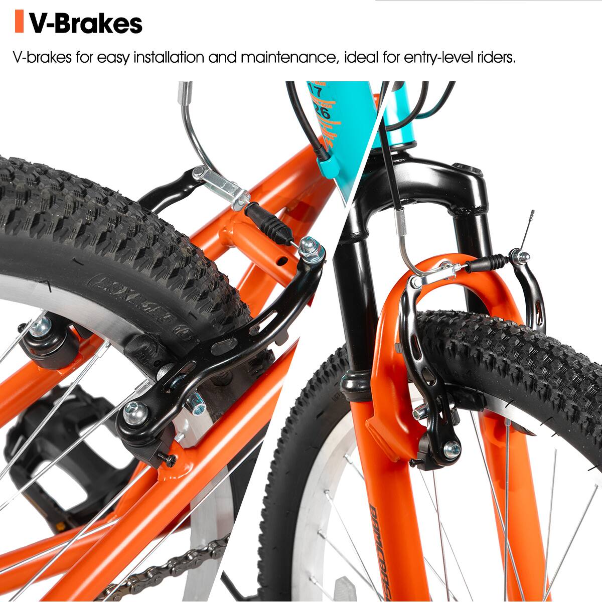 V-Brakes

V-brakes for easy installation and maintenance, ideal for entry-level riders.