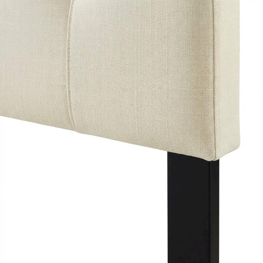 Alt View 1. FurniFact - Upholstered Fabric King Headboard with Soft Padding and Classic Design - Beige.