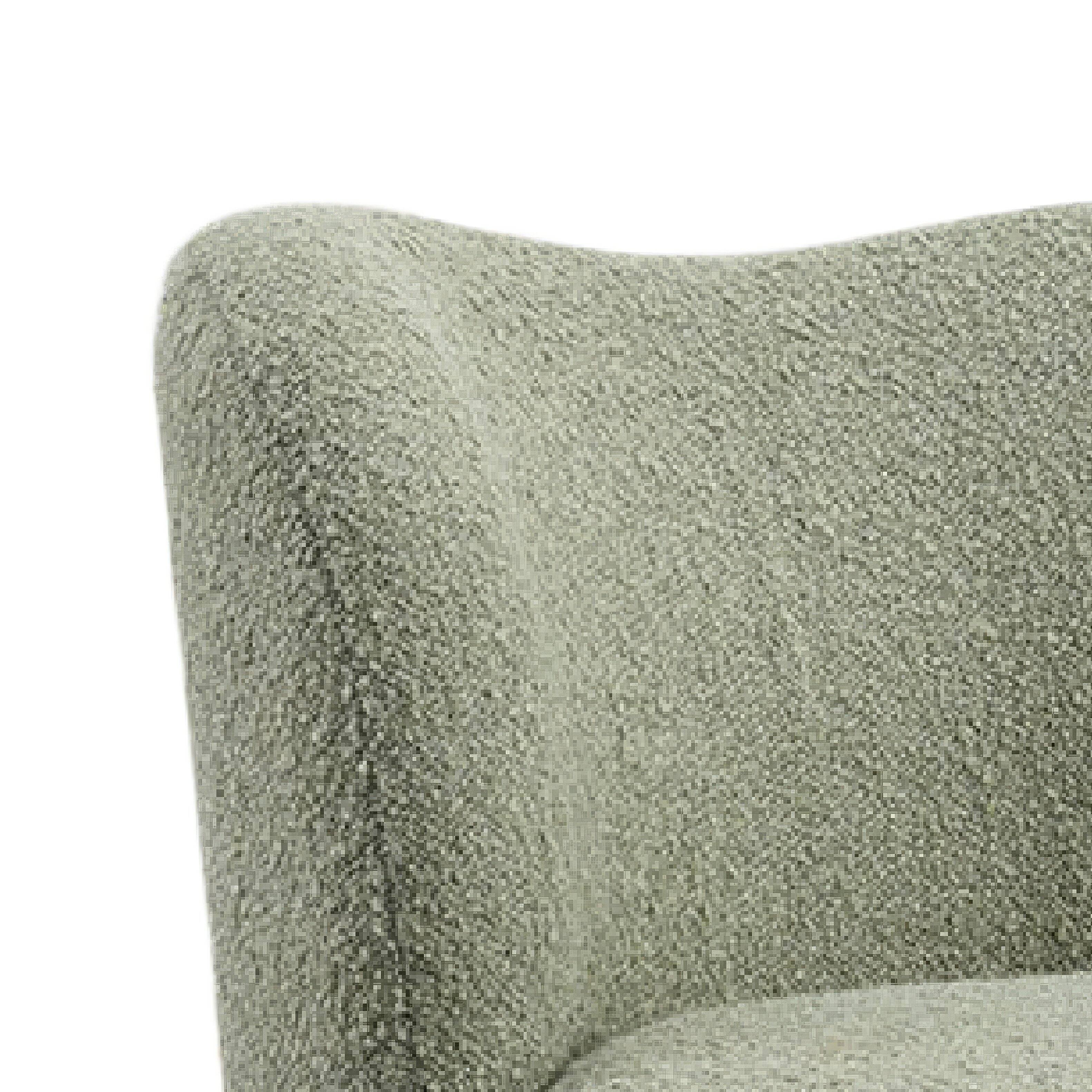 Back. Manhattan Lane - Dave Armless Accent Chair with Wooden Ball Feet,  Boucle Fabric - Green, Dark Brown.