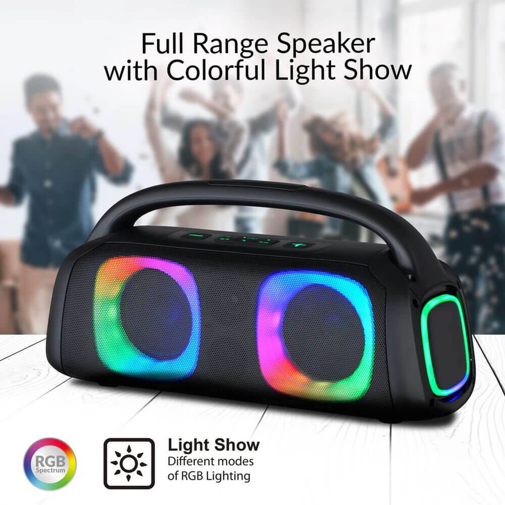 Full Range Speaker with Colorful Light Show

RGB Spectrum Light Show

Different modes of RGB Lighting