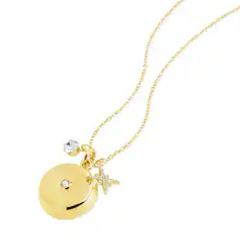invisaWear - Smart Jewelry - Personal Safety Device - Star Burst Charm Necklace - 911 and ADT Features - Gold