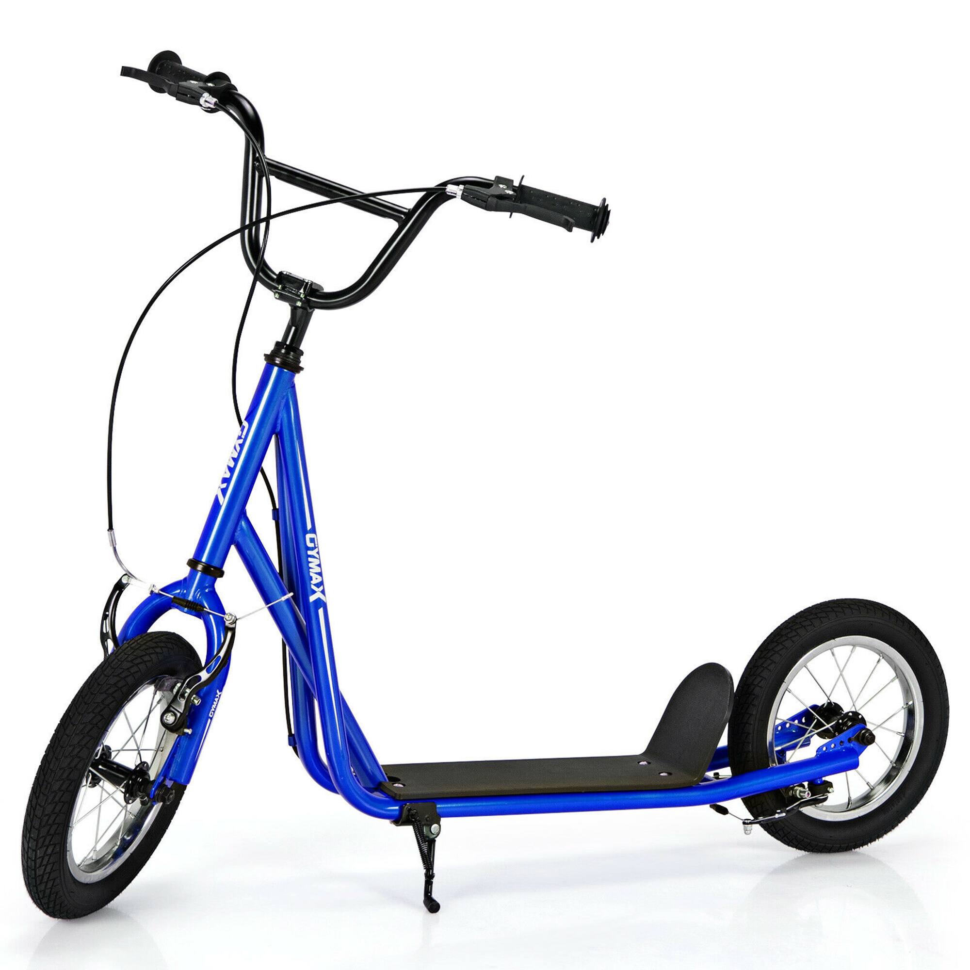 Costway - Kick Scooter Carbon Steel Frame W/12" Air Filled Wheel Youth Kids - Navy