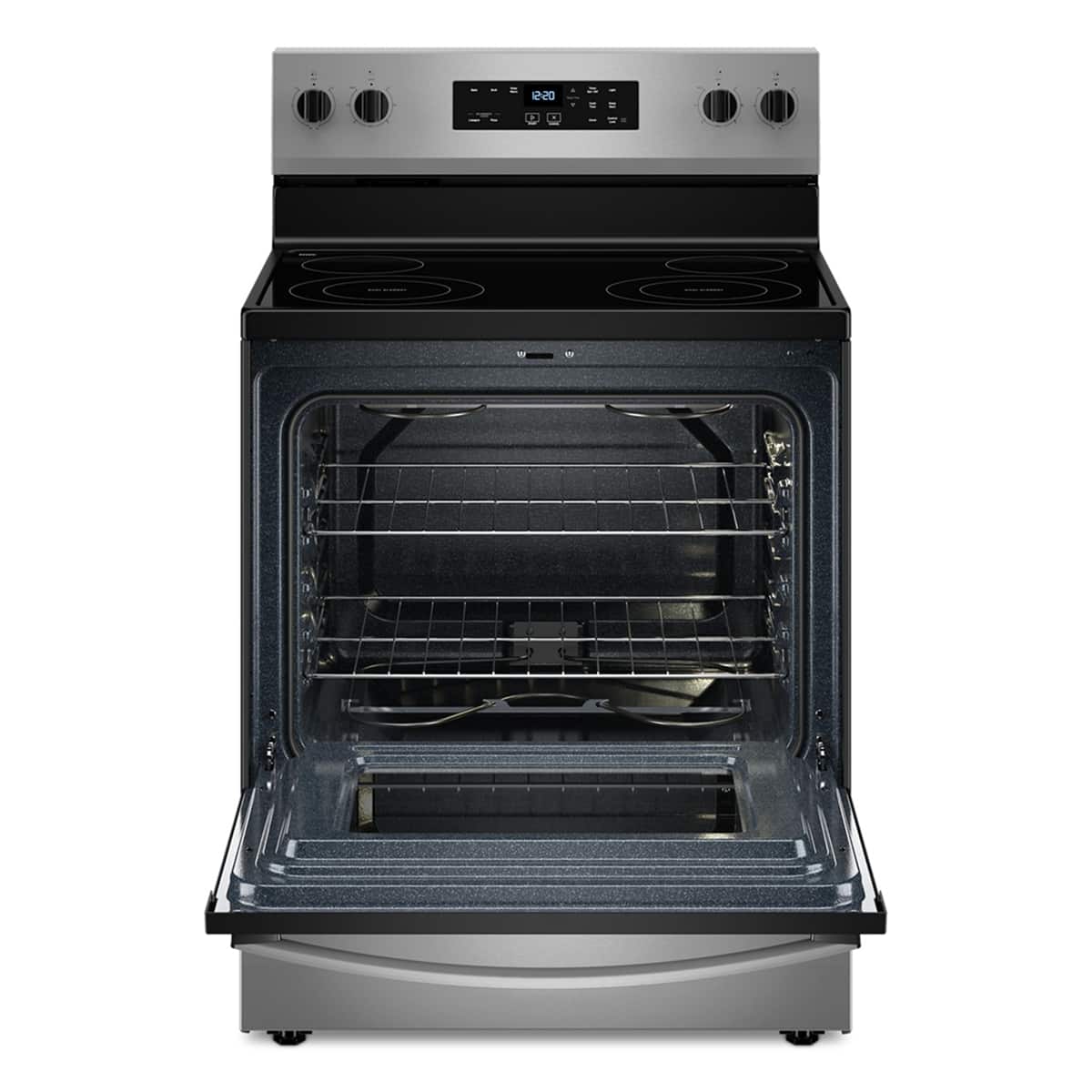 Angle. Whirlpool - Whirlpool - 30-inch Electric Range with No Preheat Mode .- Stainless Steel - Stainless Steel.