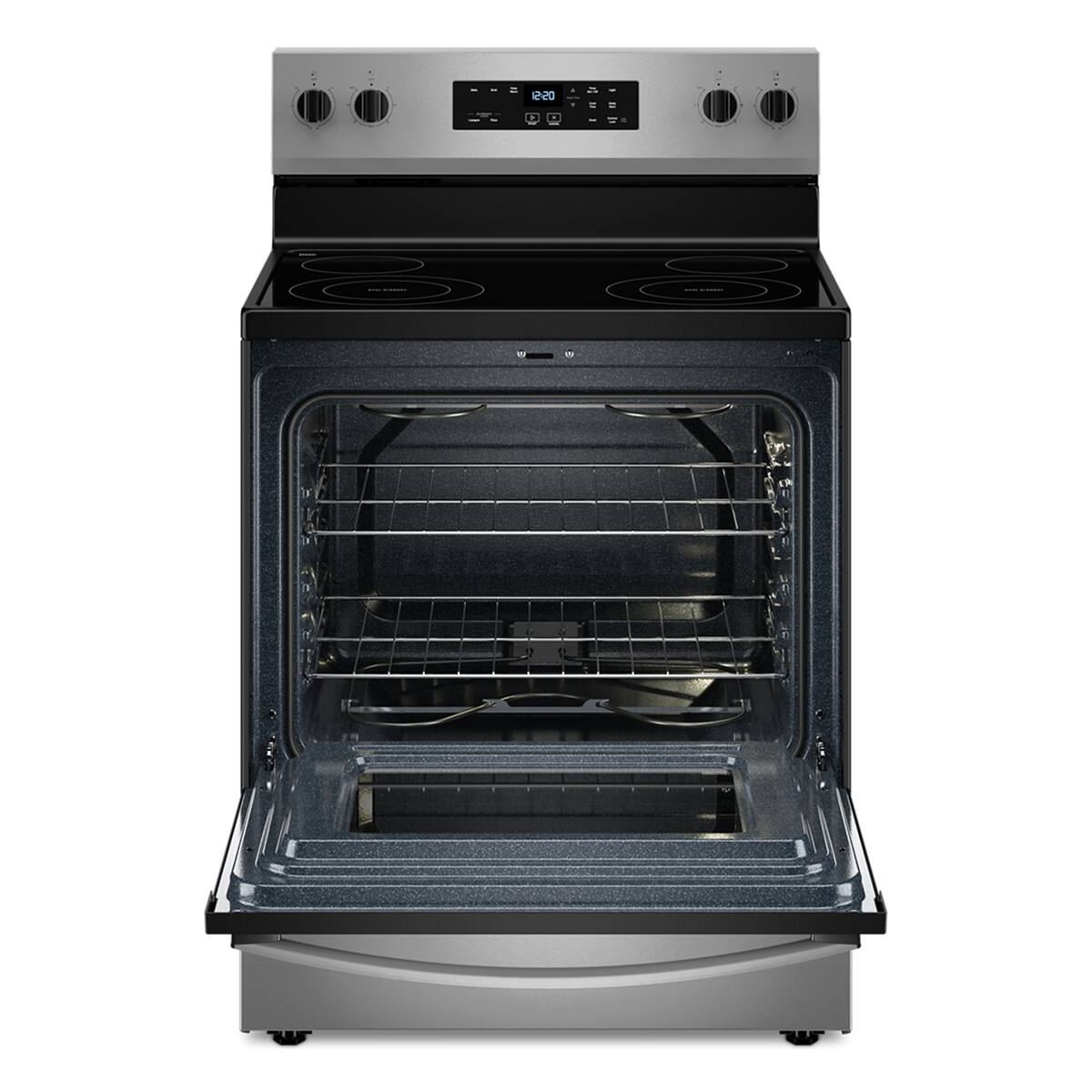 Angle. Whirlpool - Whirlpool - 30-inch Electric Range with No Preheat Mode .- Stainless Steel - Stainless Steel.