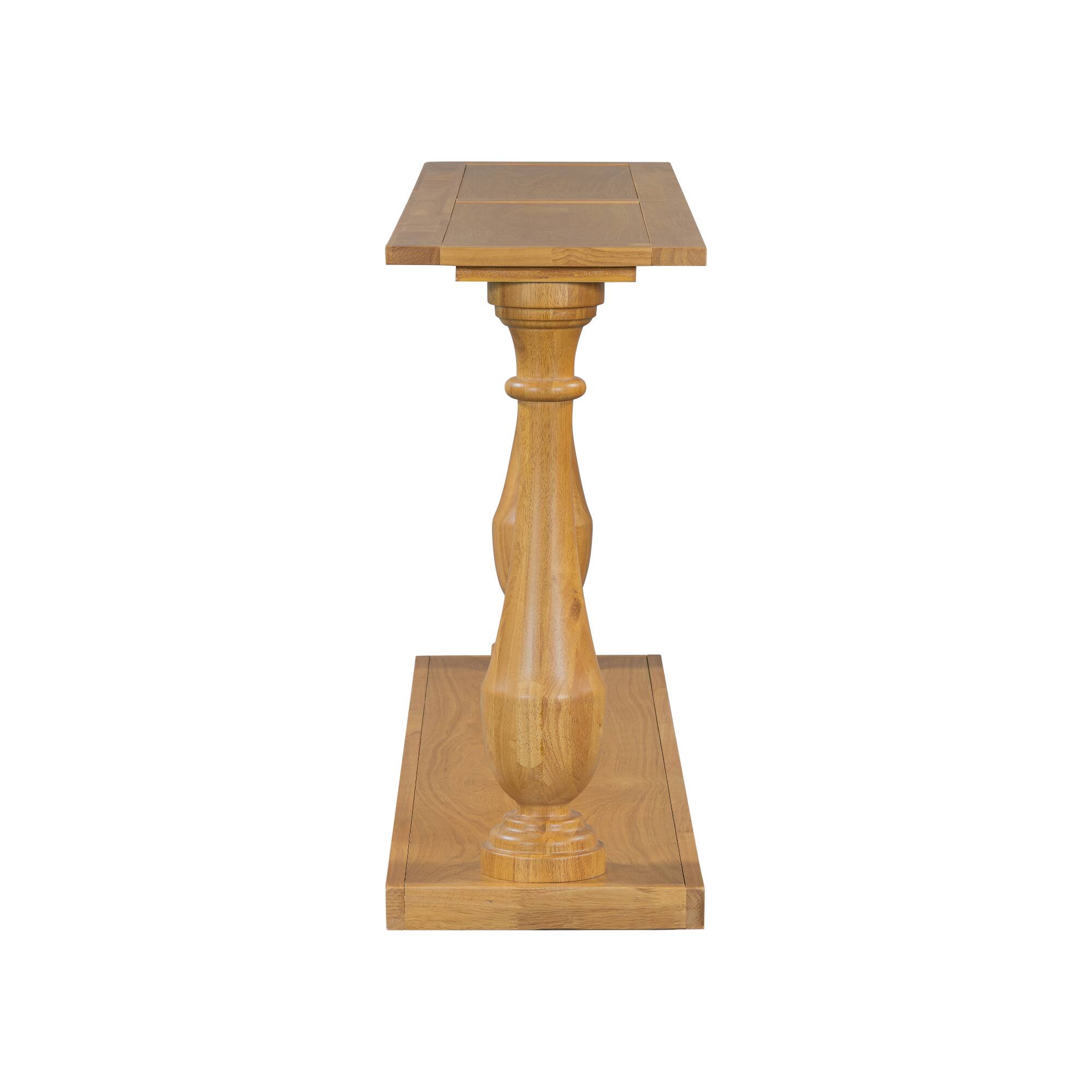 Alt View 2. Spaco - Spaco Vintage Narrow Sofa Table, Space Saving Design with Luxurious Pine Veneer and Tapered Legs for Living Room Study - Natural.