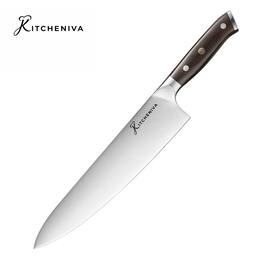 Kitcheniva - 10" German Stainless Steel Chefs Knife with Ebony Wood Handle