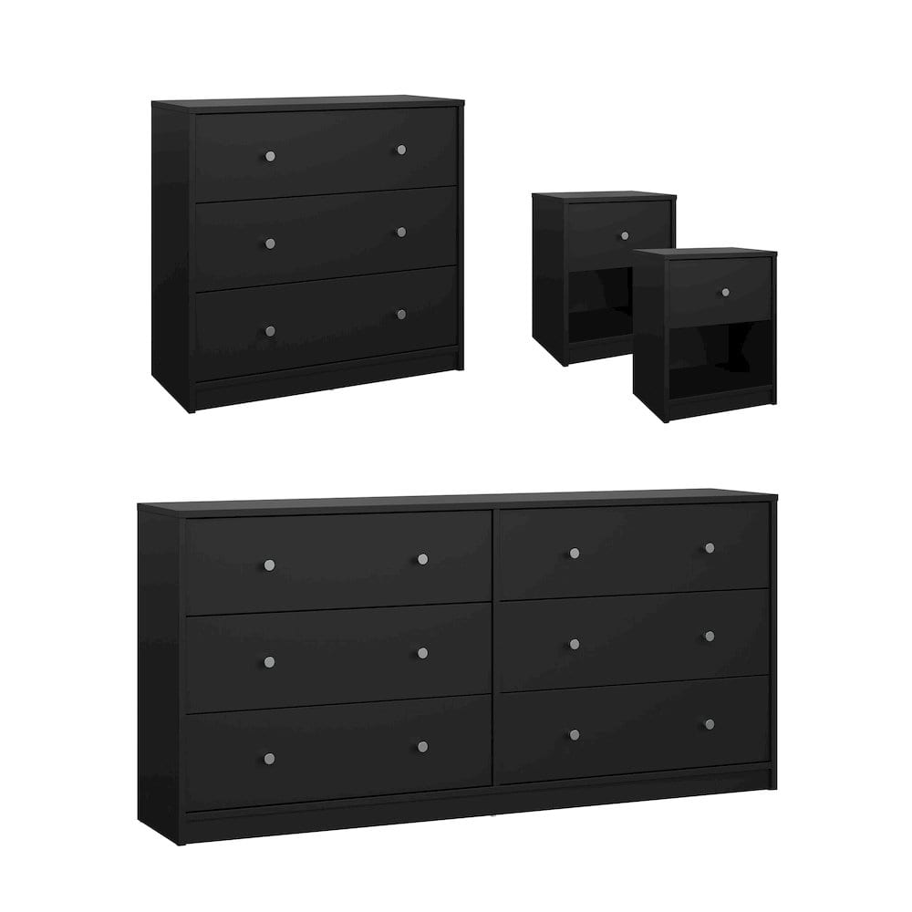 Tvilum - 4-Piece Bedroom Set - Black