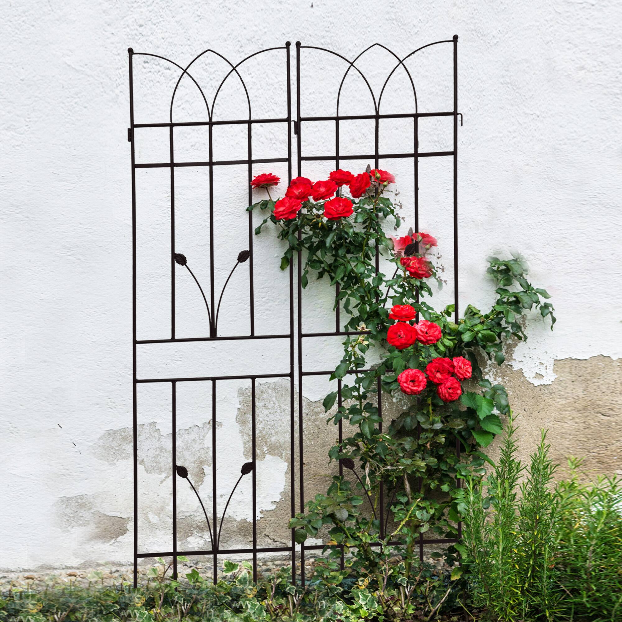 Loheer - 4 Pack Rustproof Metal Garden Trellis 5.9 ft x 1.48 ft for Climbing Plants Outdoor Flower Support price history on PriceWatchPro