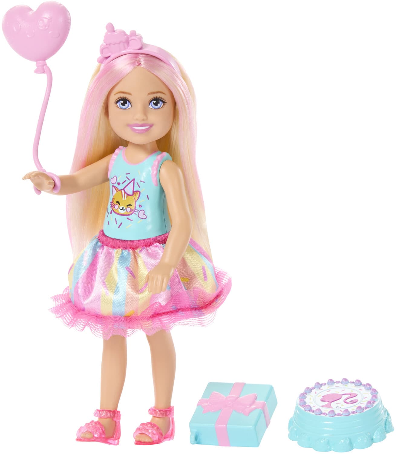 Mattel Barbie Club Chelsea Birthday Themed Small Doll with Party