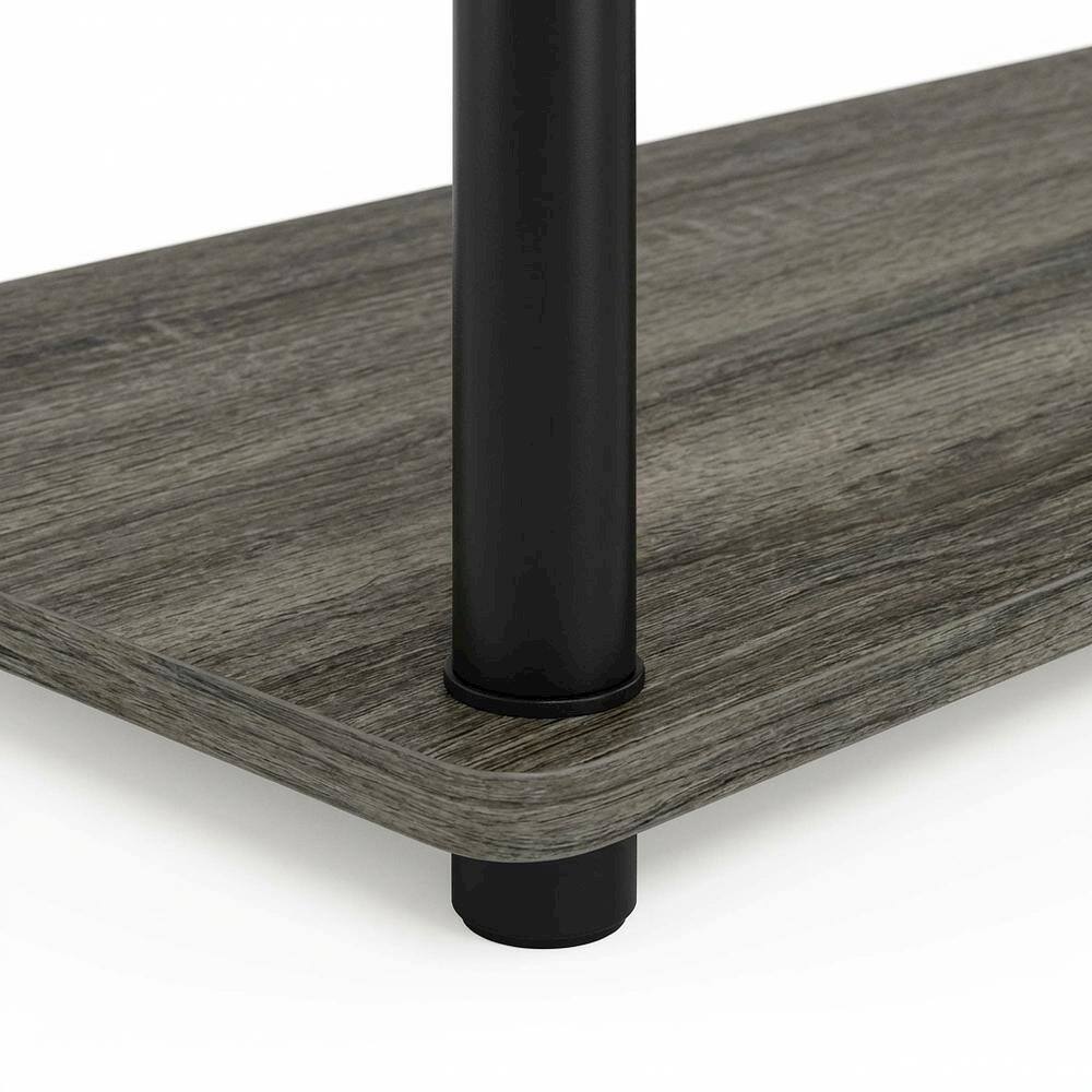 Alt View 2. FurniFact - Modern Entertainment Center in French Oak Grey and Black with Spacious Storage - French Oak Grey.