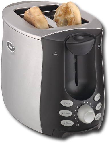 Best Buy: Oster 4-Slice Extra-Wide-Slot Toaster Black/Stainless-Steel 6318