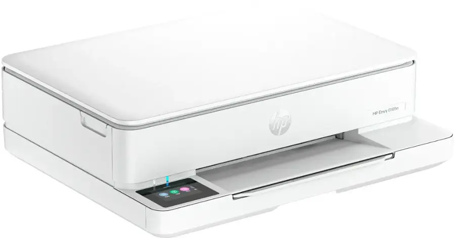 The text on the image reads "hp Envy 61650 HP Color LaserJet Printer."