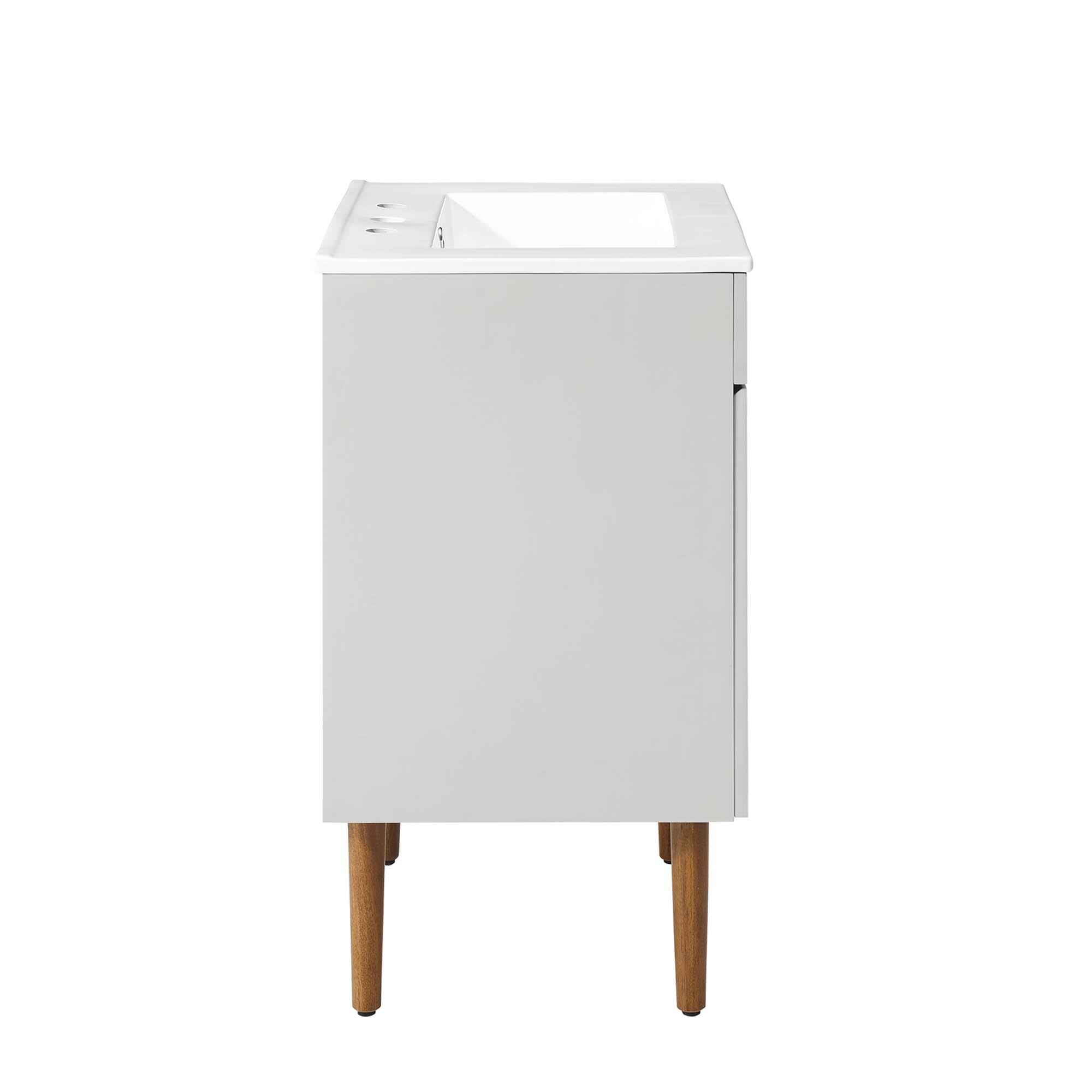 Alt View 2. Modway - Harvest Bathroom Vanity Basin Included - Gray White.