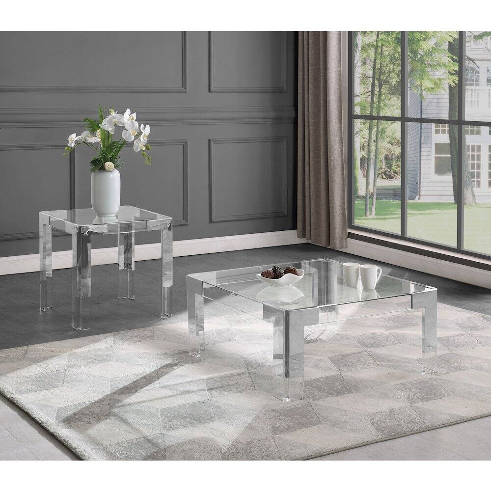 Alt View 4. Meridian Furniture - Casper Coffee Table - Chrome.