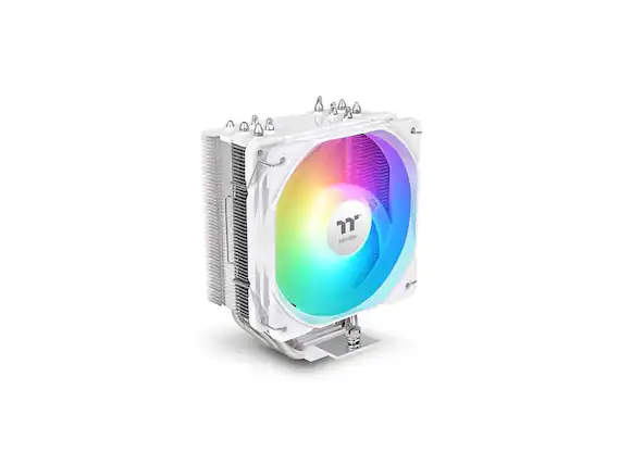 Front. Thermaltake - Thermaltake UX500 ARGB Sync Cooling Fan/Heatsink - 1 x Fan(s) - 5 x Heat Pipe(s) - 62.72 CFM Maximum Airflow - 1800 rpm - White.