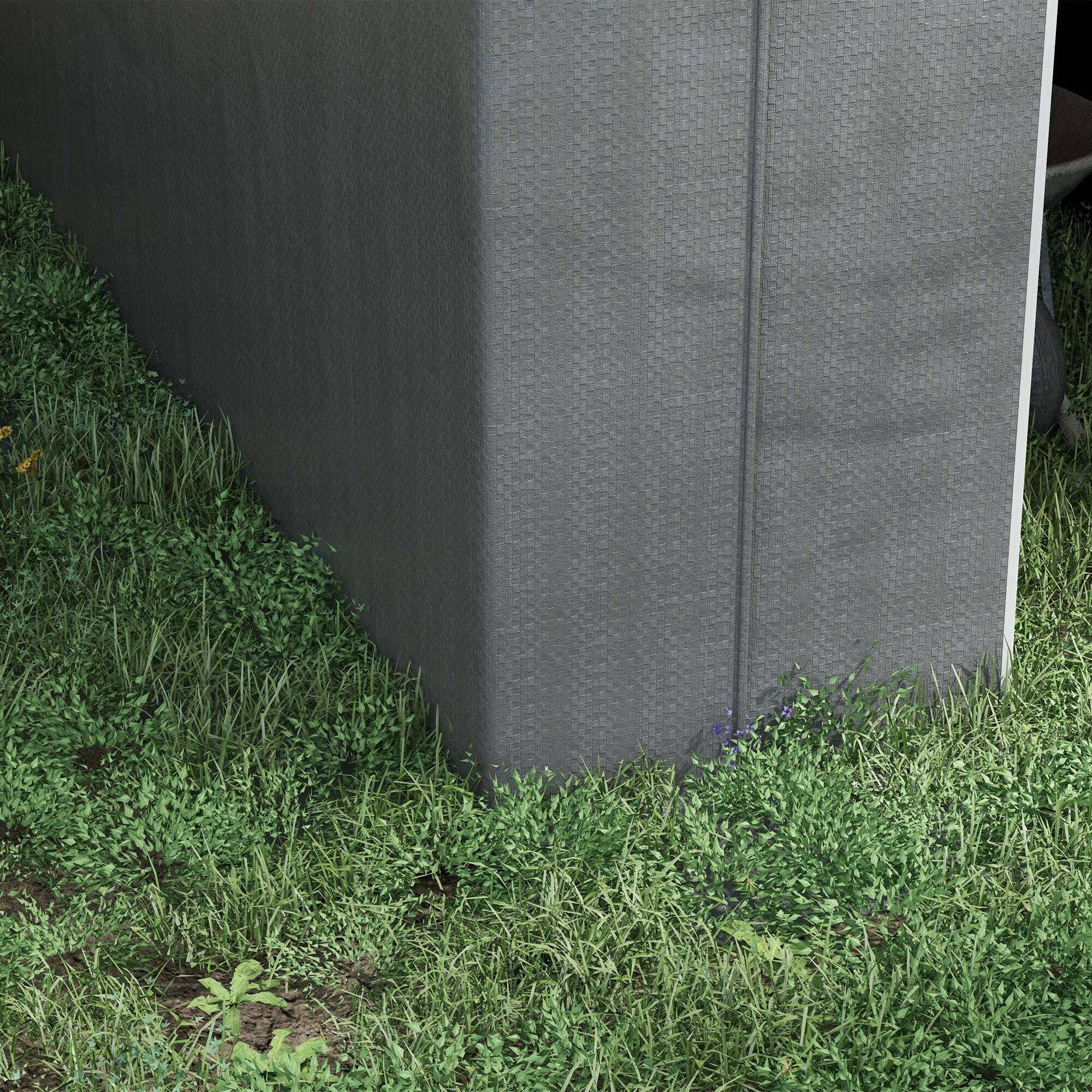 Alt View 5. Outsunny - Outsunny 6' x 8' Garden Storage Tent, Heavy Duty Outdoor Shed, Waterproof Portable Shed Storage Shelter - Gray.