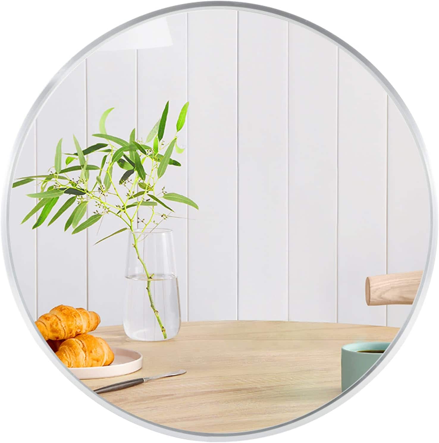 Z-Edge - 32 Inch Round Mirror, Aluminum Alloy Frame Wall Mirror with High-Definition Lense for Entryway, Living Room, Bedroom - Silver price history on PriceWatchPro