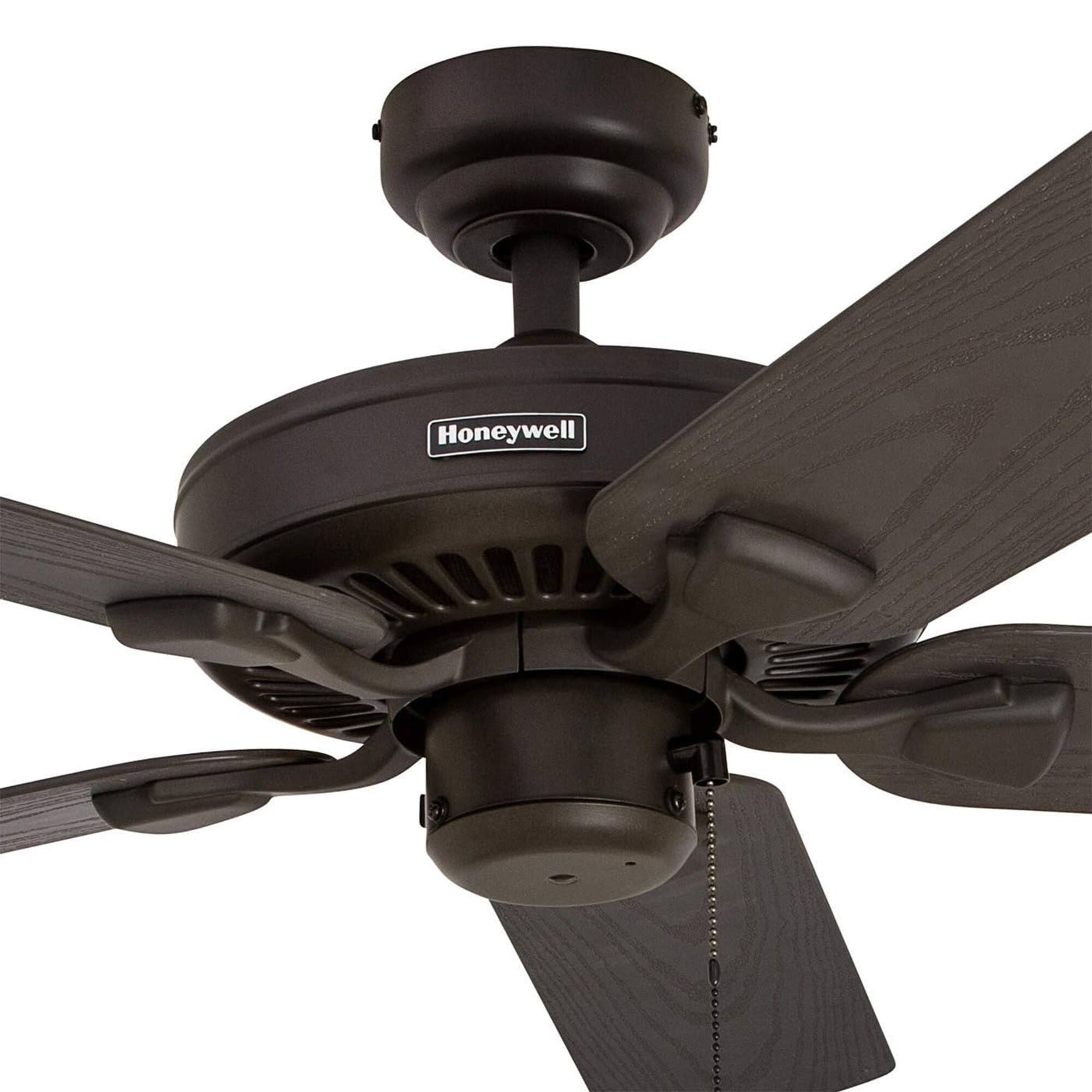 Alt View 6. Honeywell - Honeywell Belmar 52-Inch Outdoor Ceiling Fan, Pull Chain, Tri-Mount, Bronze - Bronze.