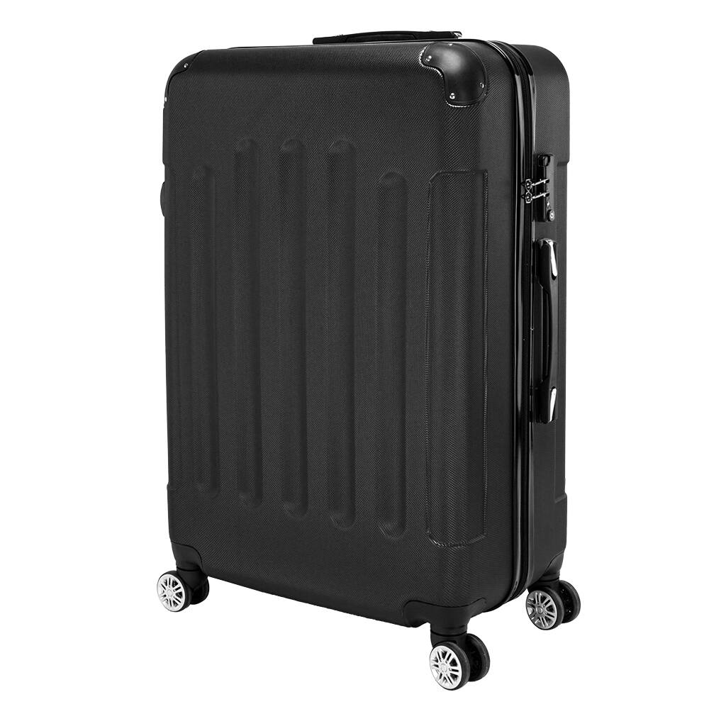 Alt View 1. Winado - 20"/24"/28" 3-Piece Hardshell Carry-On Luggage Set, Lightweight ABS Suitcase with Spinner Wheels & TSA Lock - Black.