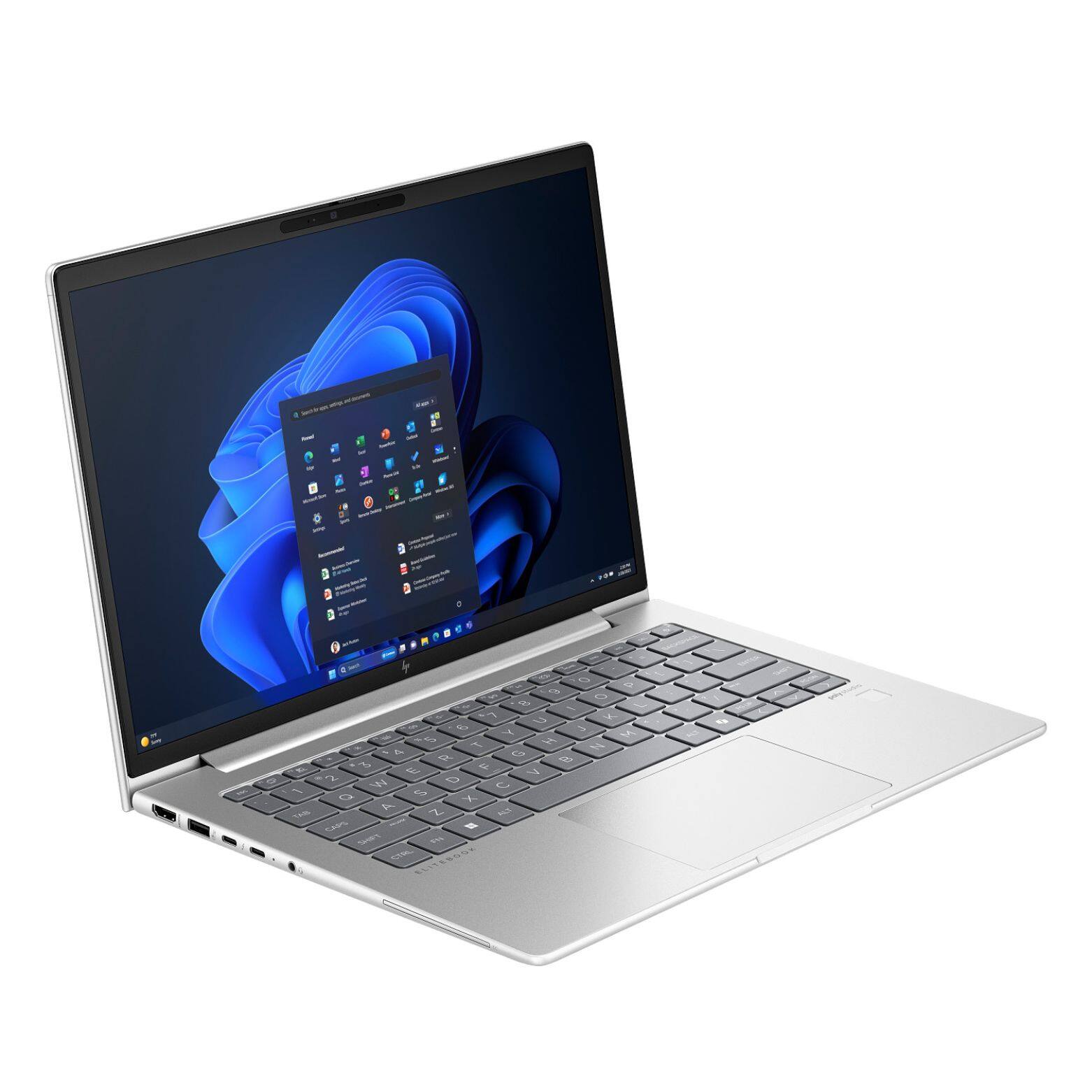 Alt View 2. HP - EliteBook 640 G11 14" WUXGA Touch Intel Core Ultra 5 125U 1.3 GHz 32GB DDR5 512GB SSD Windows 11 Pro Laptop - Silver.