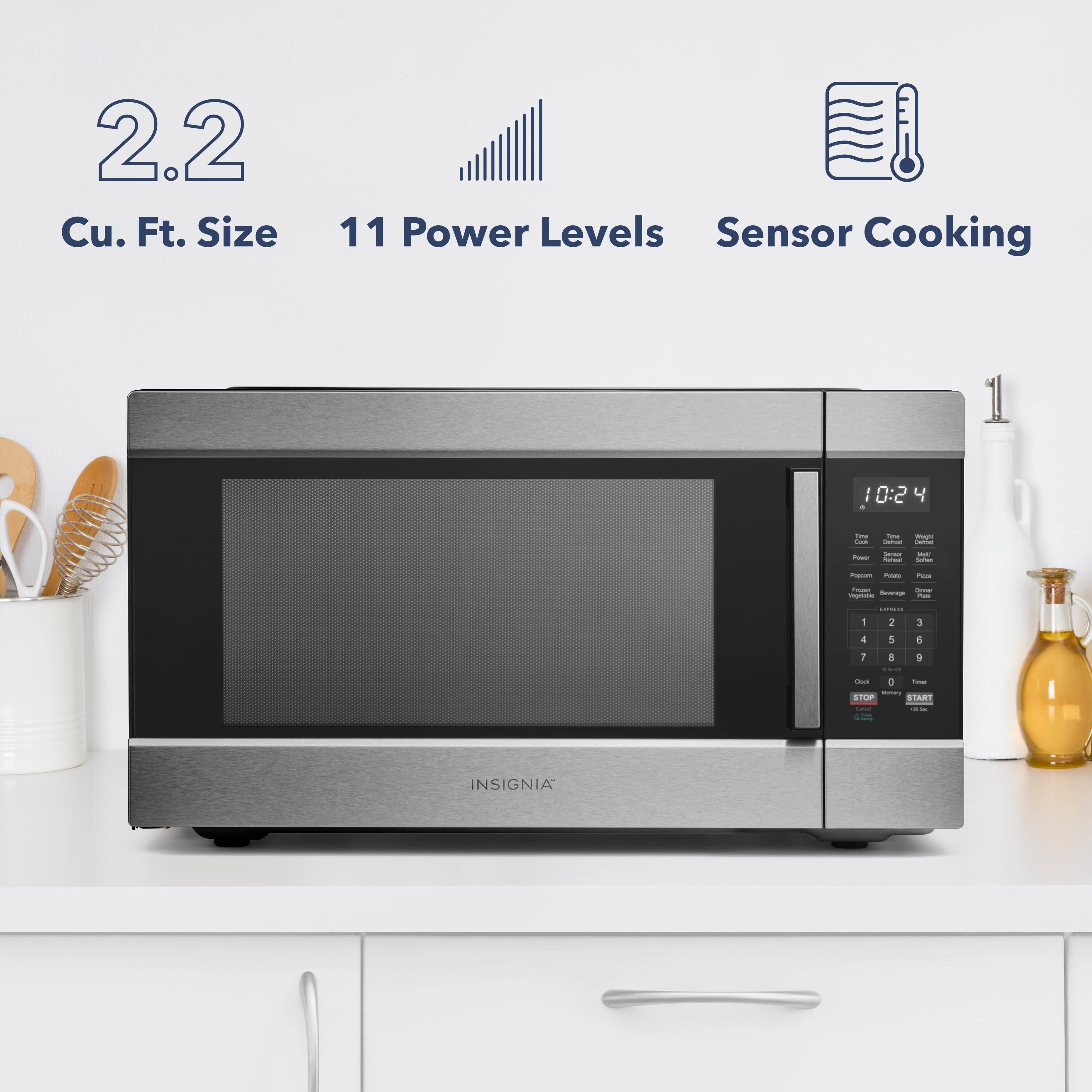 The text on the image reads: "2.2 Cu. Ft. Size 11 Power Levels Sensor Cooking 0:2 4 - :  i - - - I - - - - - - - - - - - - - - - - - - - - - - - - - - - - - - - - - - - - - - - - - - - - - - - - - - - - - - - - - - - - - - - - - - - - - - - - - - - - - - - - - - - - - - - - - - - - - - - - - - - - - - - - - - - - - - - - - - - - - - - - - - - - - - - - - - - - - - - - - - - - - - - - - - - - - - - - - - - - - - - - - - - - - - - - - - - - - - - - - - - - - - - - - - - - - - - - - - - - - - - - - - - - - - - - - - - - - - - - - - - - - - - - - - - - - - - - - - - - - - - - - - - - - - - - - - - - - - - - - - - - - - - - - - - - - - - - - - - - - - - - - - - - - - - - - - - - - - - - - - - - - - - - - - - - - - - - - - - - - - - - - - - - - - - - - - - - - - - - - - - - - - - - - - - - - - - - - - - - - - - - - - - - - - - - - - - - - - - - - - - - - - - - - - - - - - - - - - - - - - - - - - - - - - - - - - - - - - - - - - - - - - - - - - - - - - - - - - - - - - - - - - - - - - - - - - - - - - - - - - - - - - - - - - - - - - -