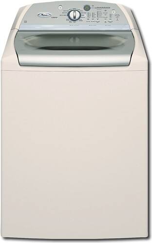 Front Standard. Whirlpool - Cabrio 4.5 Cu. Ft. 11-Cycle Super Capacity Plus Washer - Gold Metallic-on-Biscuit.