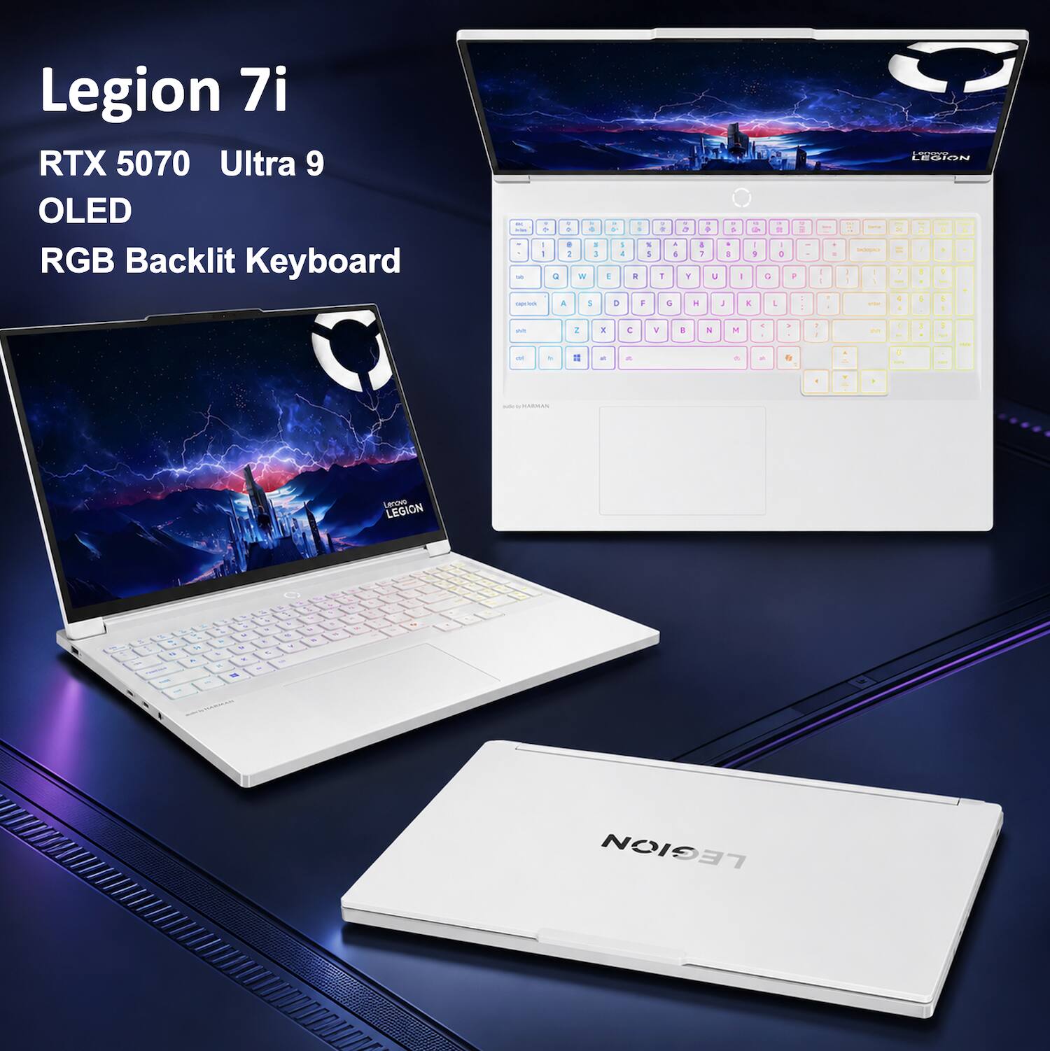 Legion 7i  
RTX 5070  
Ultra 9  
OLED  
RGB Backlit Keyboard