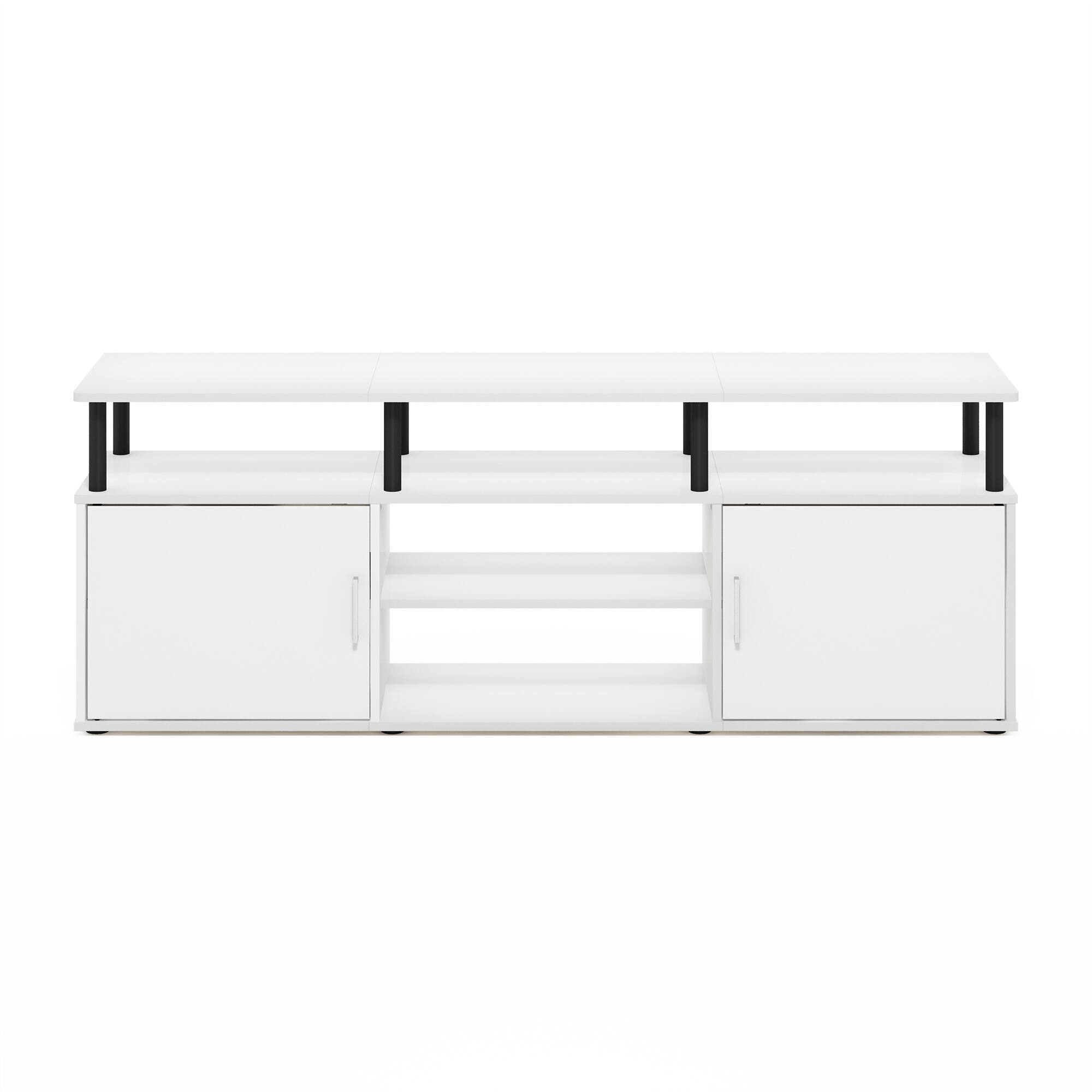 Alt View 2. Furinno - Jensen TV Stand for TV up to 70 Inch - Solid White/Black.