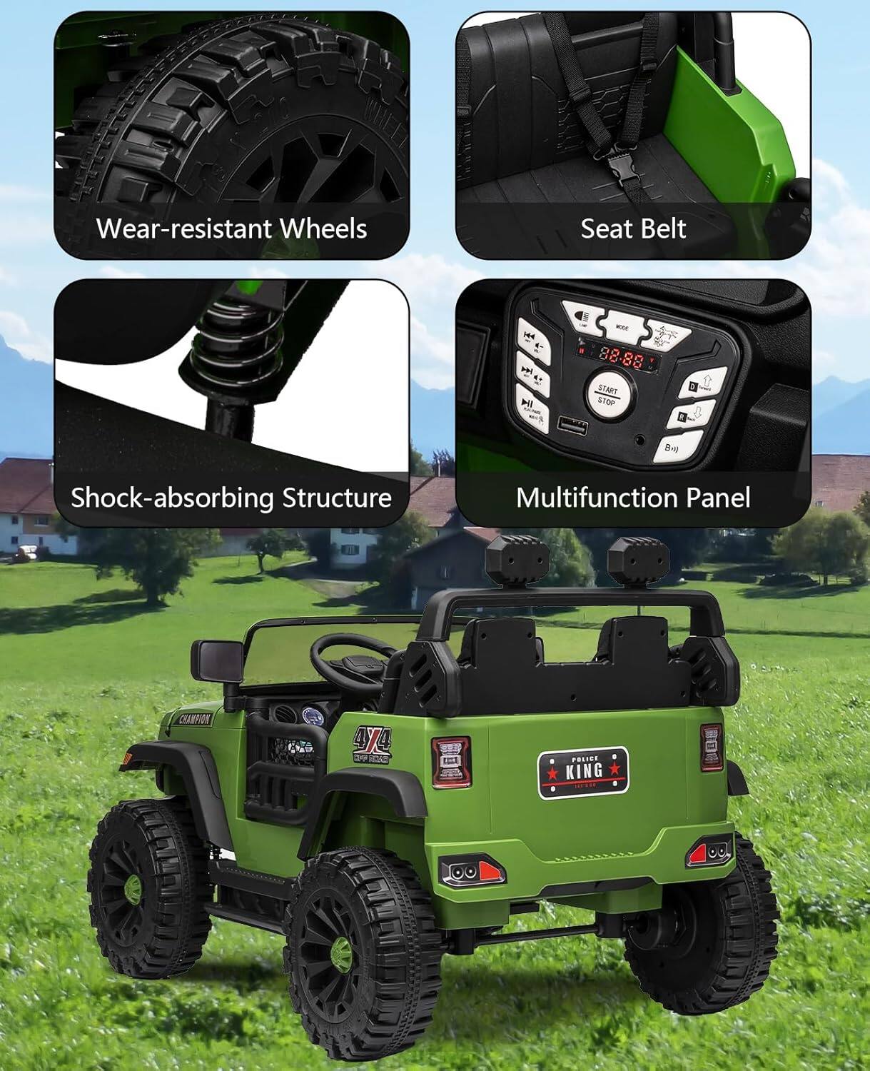 - Wear-resistant Wheels
- Seat Belt
- Shock-absorbing Structure
- Multifunction Panel

CHARPION CND 4Y4 HOAZ - PHISINE KING